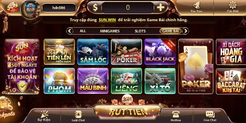 Chơi game đánh bài kiếm tiền trên Iphone tại Sunwin