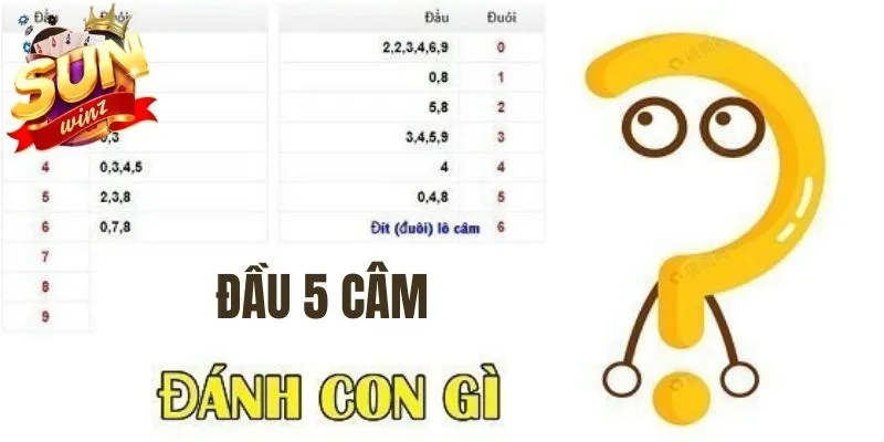 Khi xuất hiện đầu 5 câm nên đánh con gì?